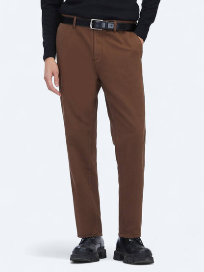 Braune Weberei Lässige Baumwollmischung Hose