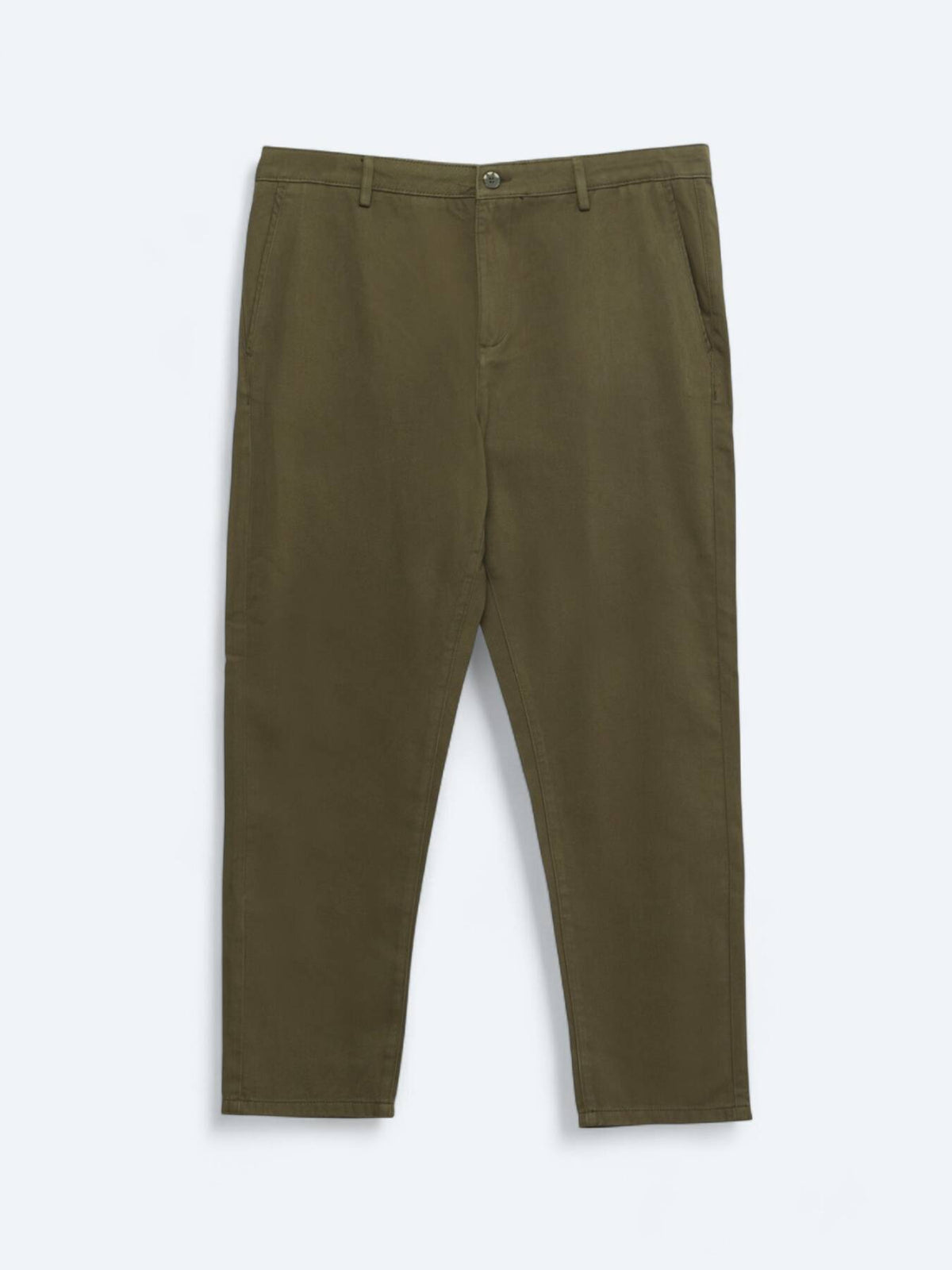 Khaki Weben Lässige Baumwollmischung Hose