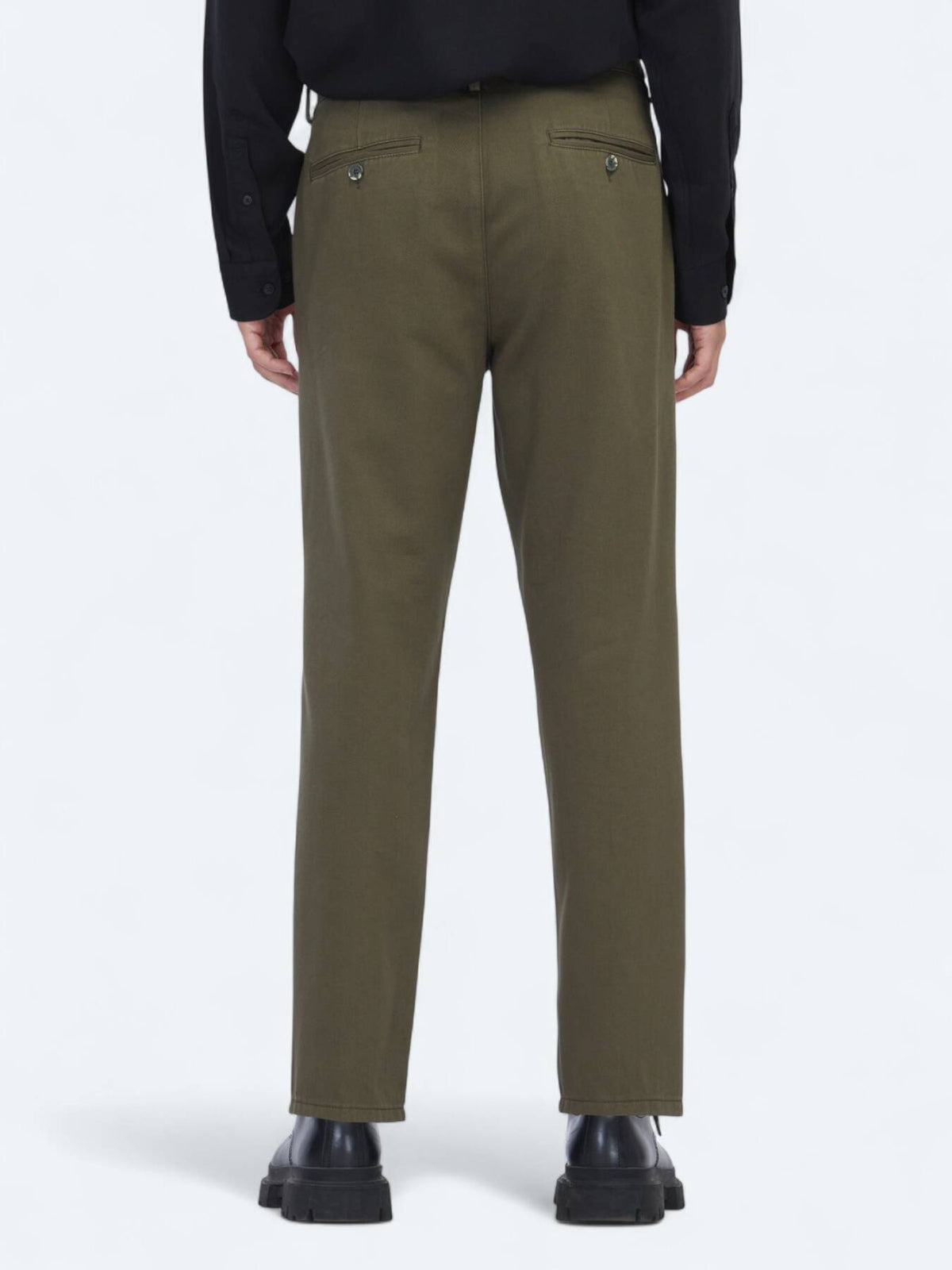 Khaki Weben Lässige Baumwollmischung Hose