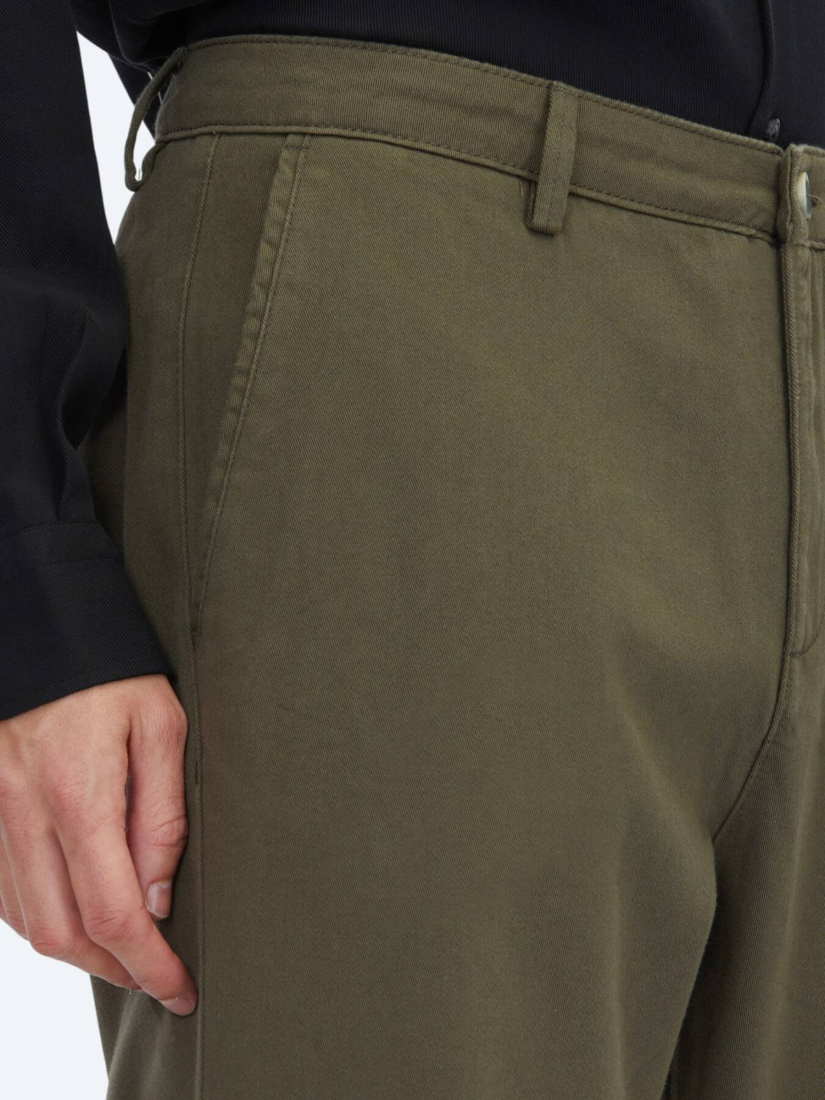 Khaki Weben Lässige Baumwollmischung Hose