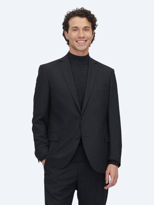 Schwarzer Micro Regular Fit Anzug
