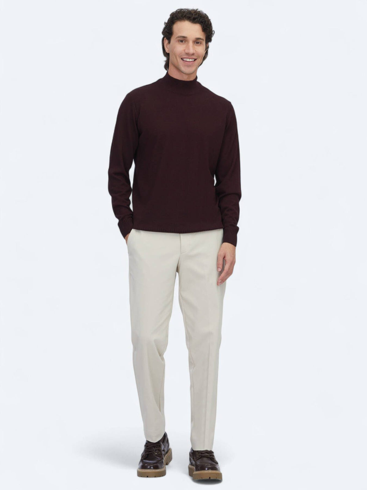 Burgunder Strickpullover