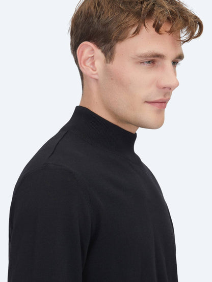 Schwarzes Strick-Sweatshirt