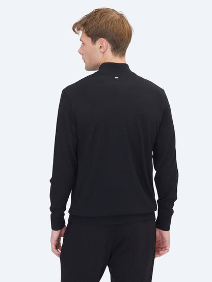 Schwarzes Strick-Sweatshirt
