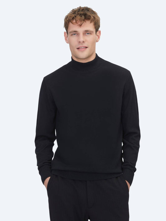 Schwarzes Strick-Sweatshirt