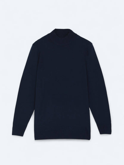 Marineblaues Strick-Sweatshirt