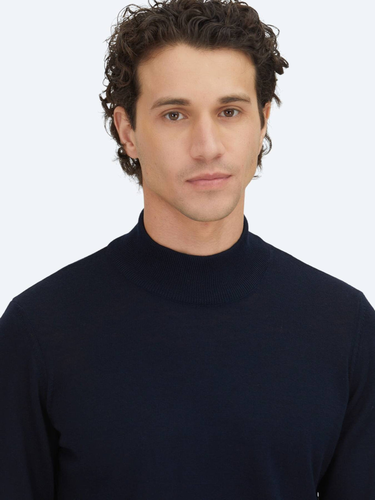 Marineblaues Strick-Sweatshirt