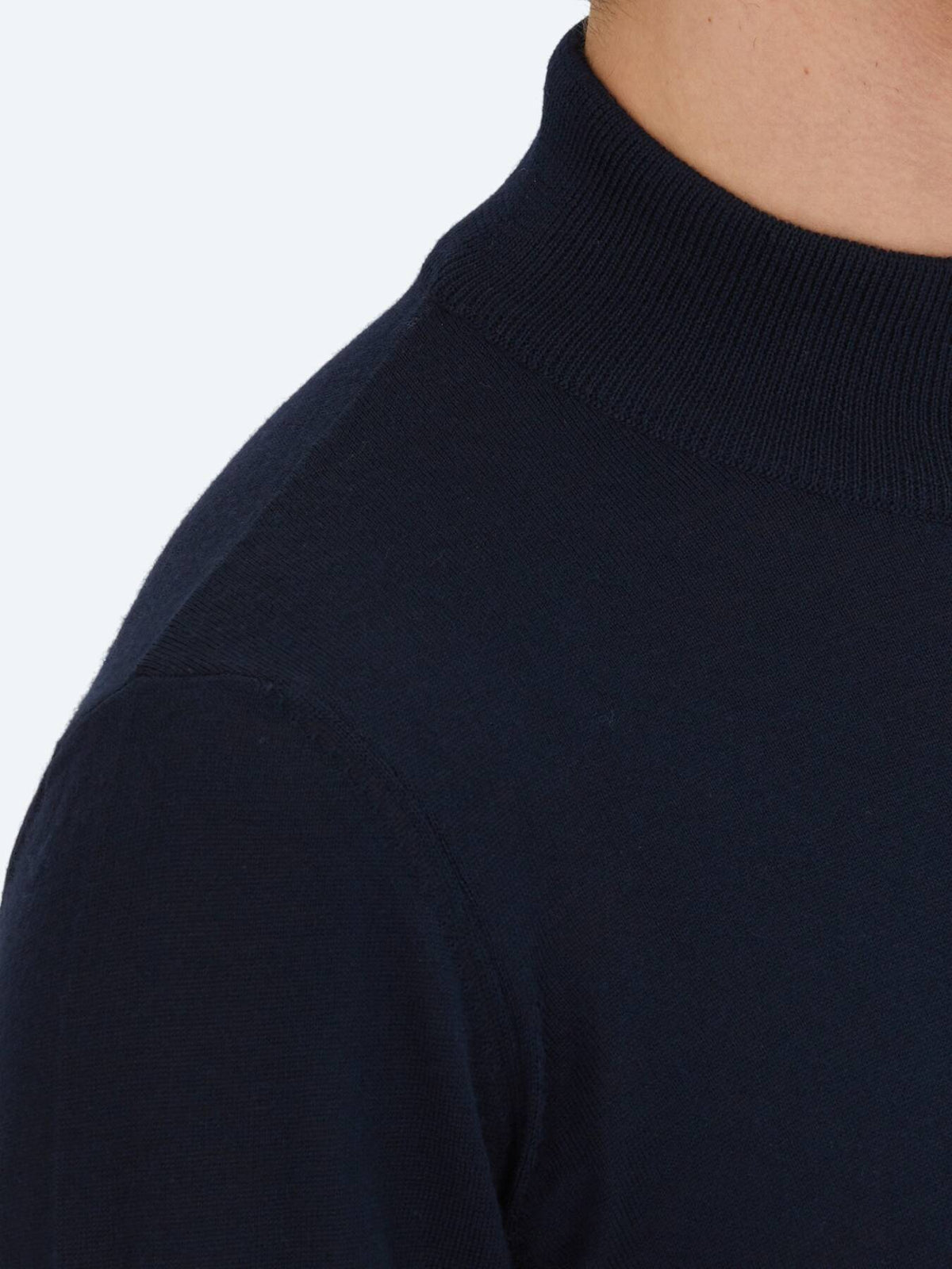 Marineblaues Strick-Sweatshirt