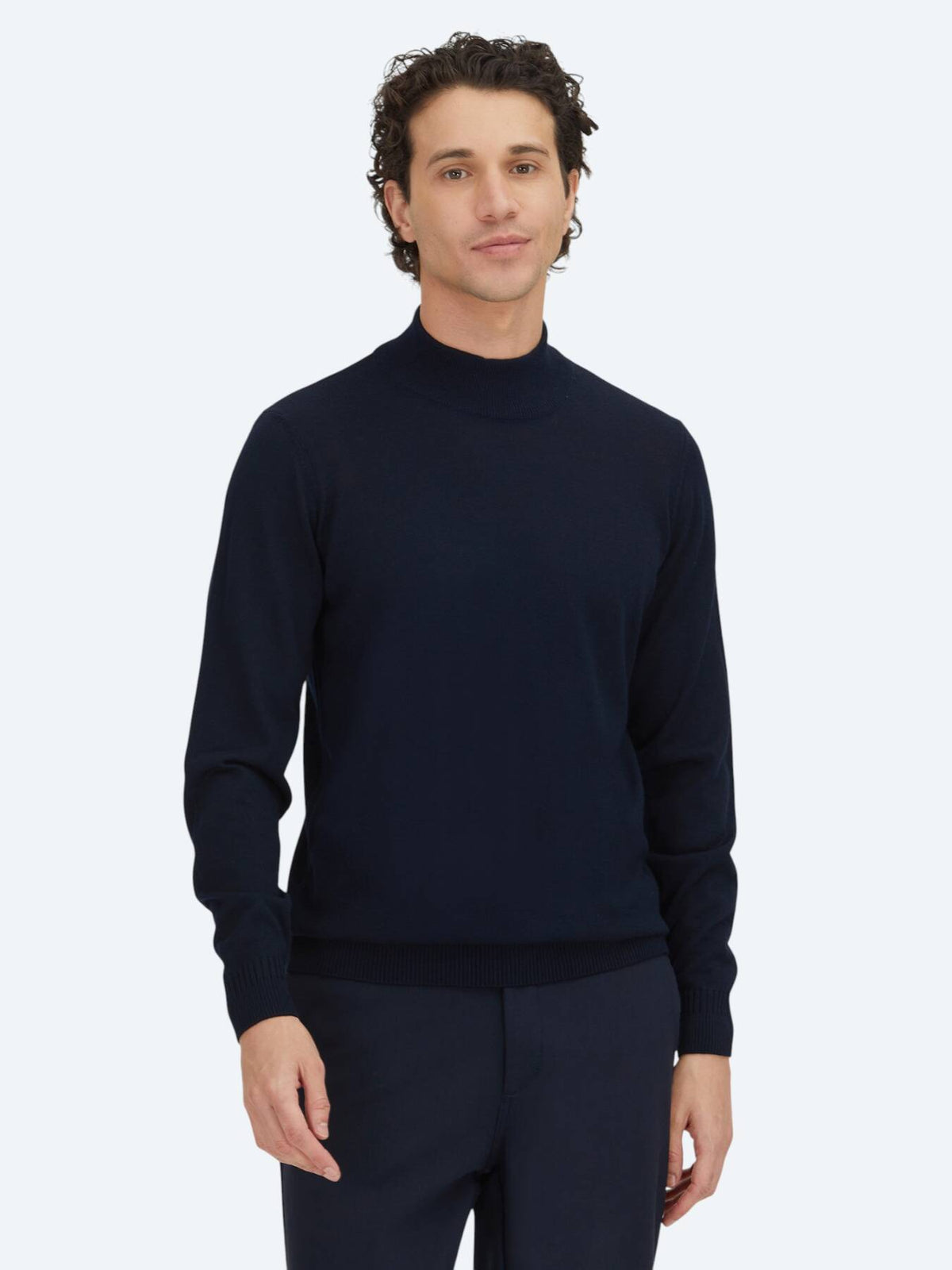 Marineblaues Strick-Sweatshirt