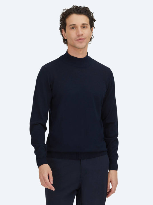 Marineblaues Strick-Sweatshirt