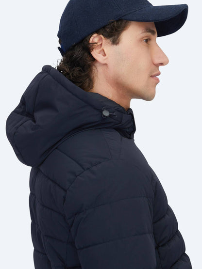 Marineblauer Regular Fit Kapuzenmantel