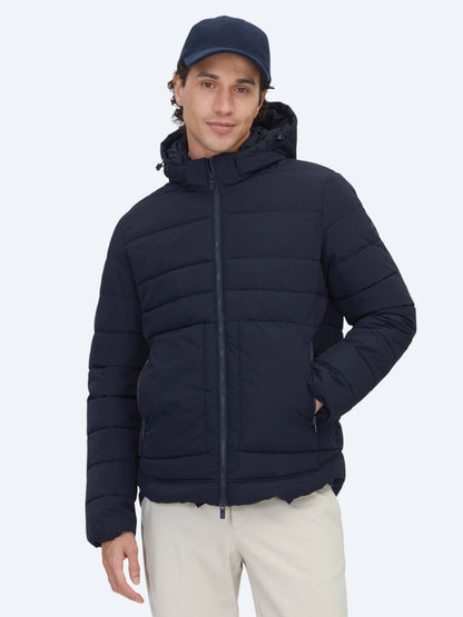 Marineblauer Regular Fit Kapuzenmantel