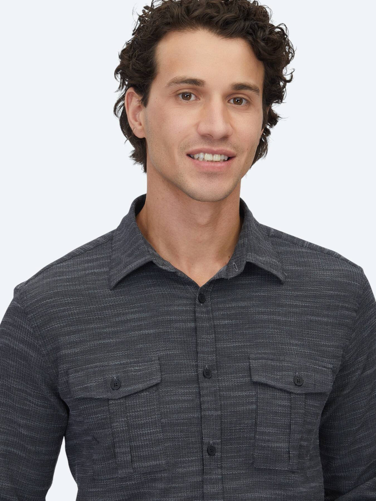 Kohlenstoff Regular Fit Casual Baumwollhemd