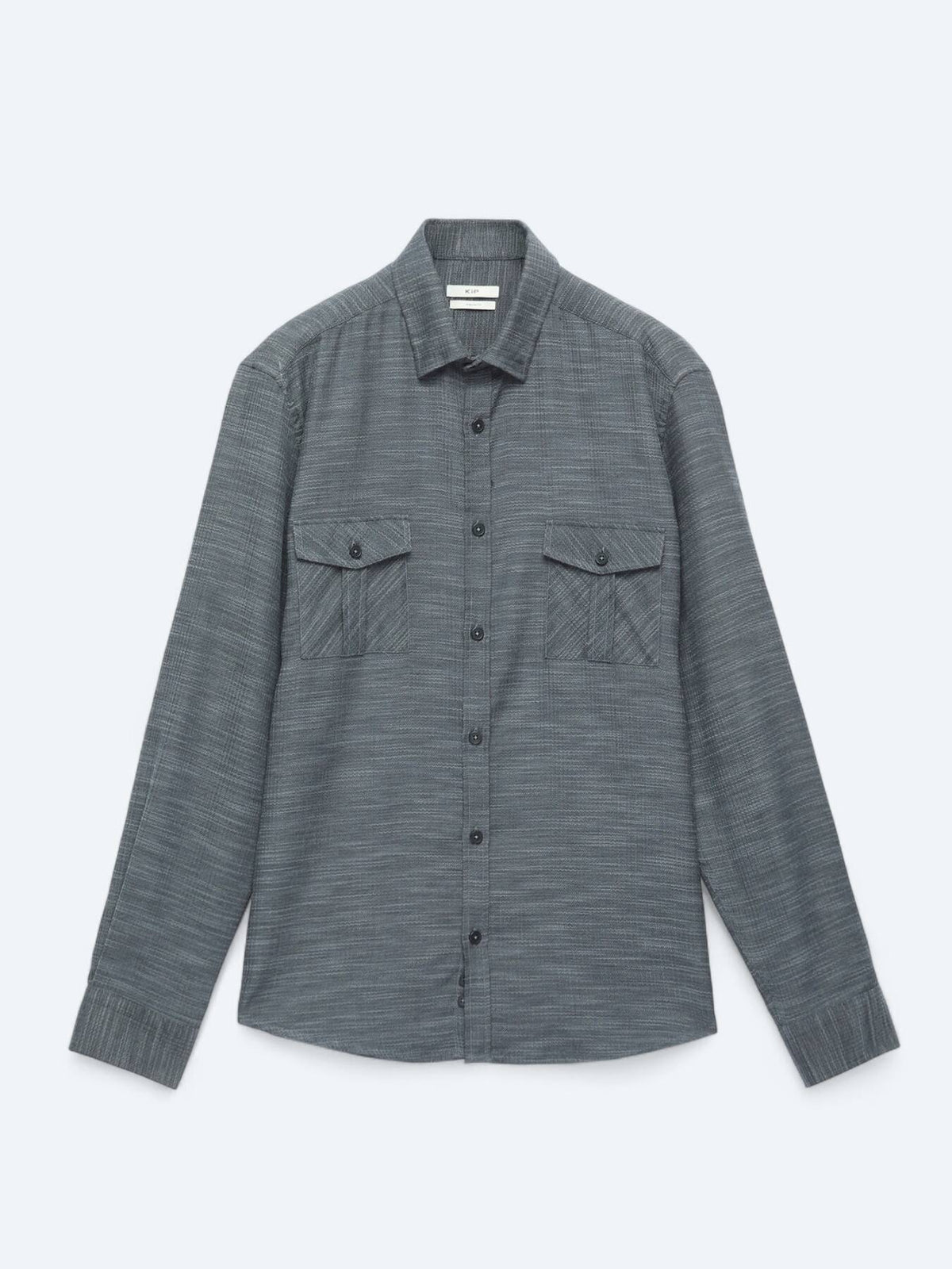 Kohlenstoff Regular Fit Casual Baumwollhemd