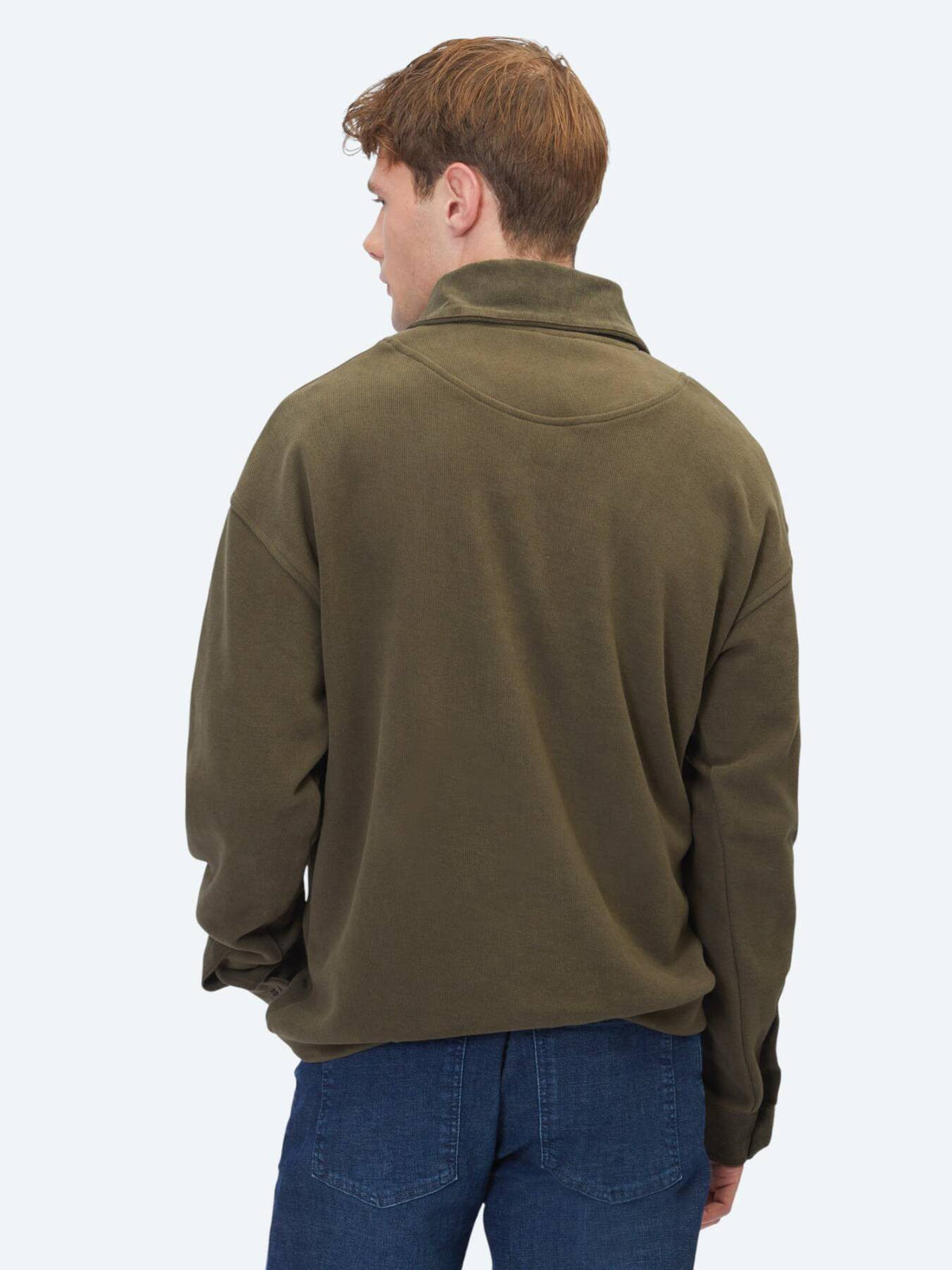 Khaki Rollkragen gestreifter Pullover