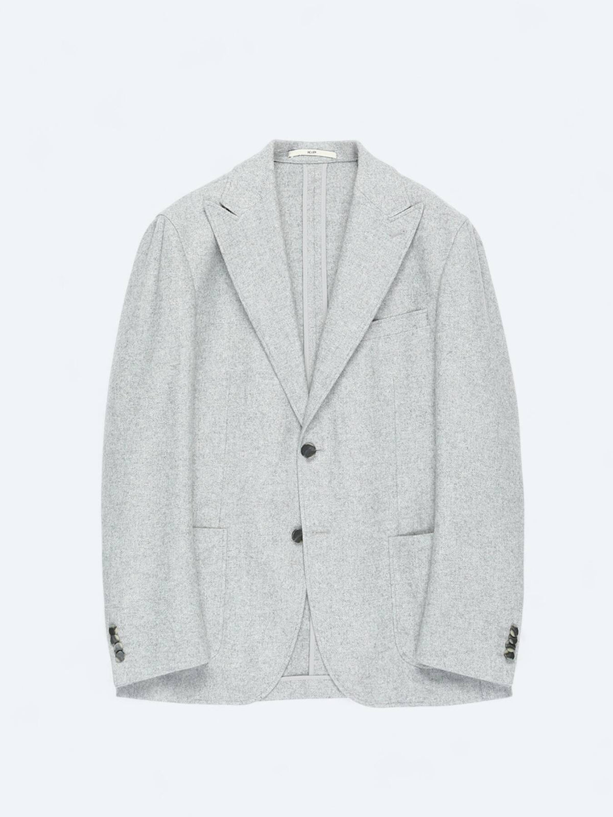 Grau gemusterte Modern Fit Wolljacke