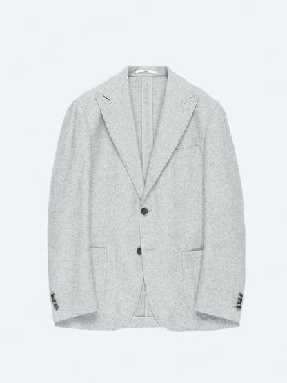 Grau gemusterte Modern Fit Wolljacke