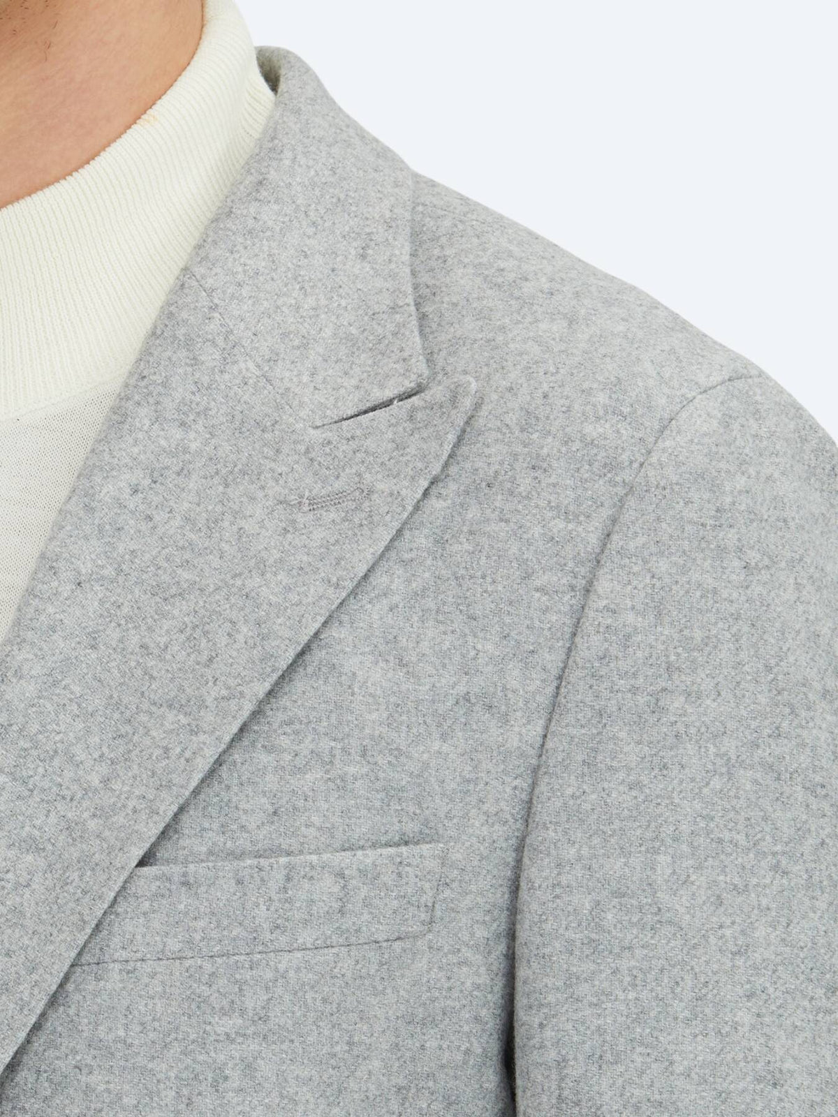 Grau gemusterte Modern Fit Wolljacke