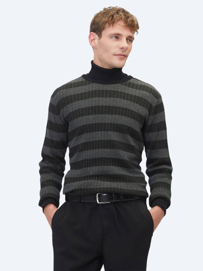 Schwarzes Strick-Sweatshirt