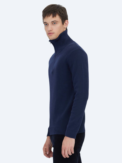 Marineblauer Strickpullover