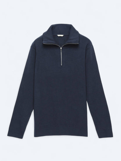Marineblauer Strickpullover