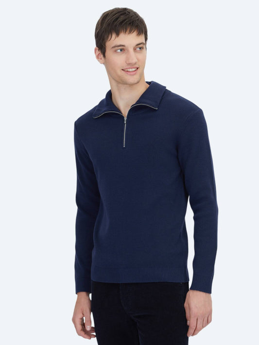 Marineblauer Strickpullover