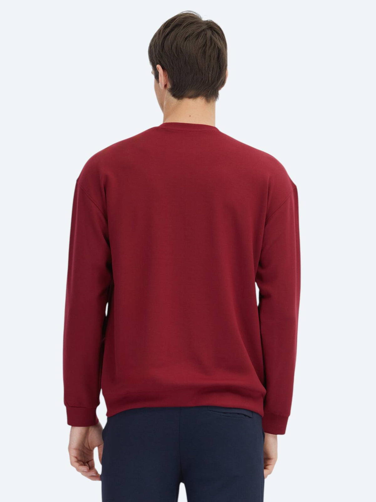 Rotes Rundhals Bedrucktes Sweatshirt