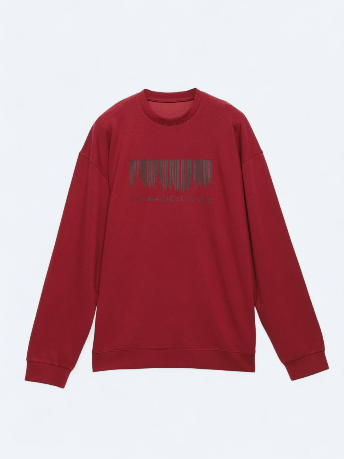 Rotes Rundhals Bedrucktes Sweatshirt