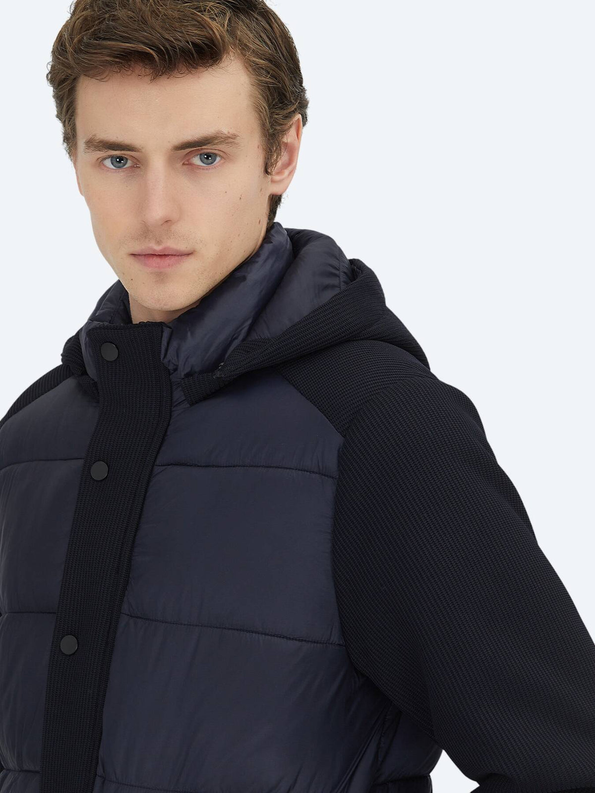Marineblau Regular Fit Kapuzenjacke