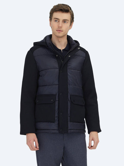 Marineblau Regular Fit Kapuzenjacke