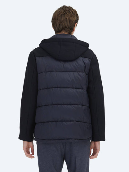 Marineblau Regular Fit Kapuzenjacke