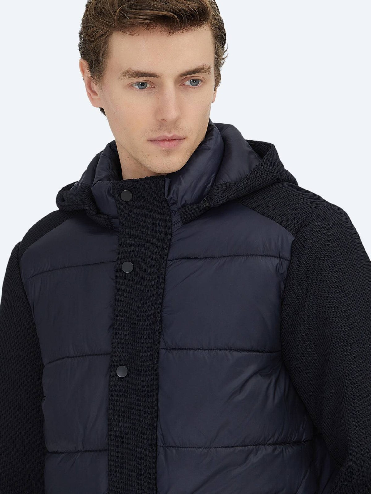 Marineblau Regular Fit Kapuzenjacke