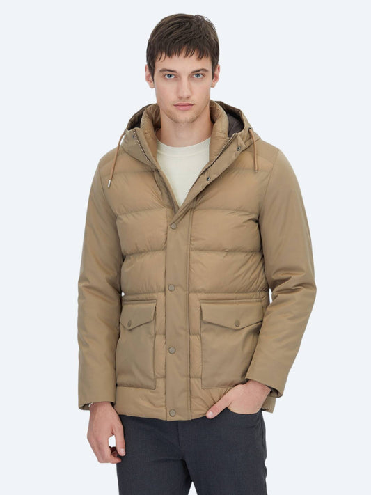 Buff Kapuzen Casual Weben Mantel