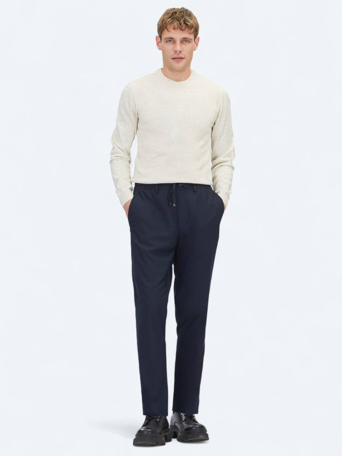 Beige Strickpullover