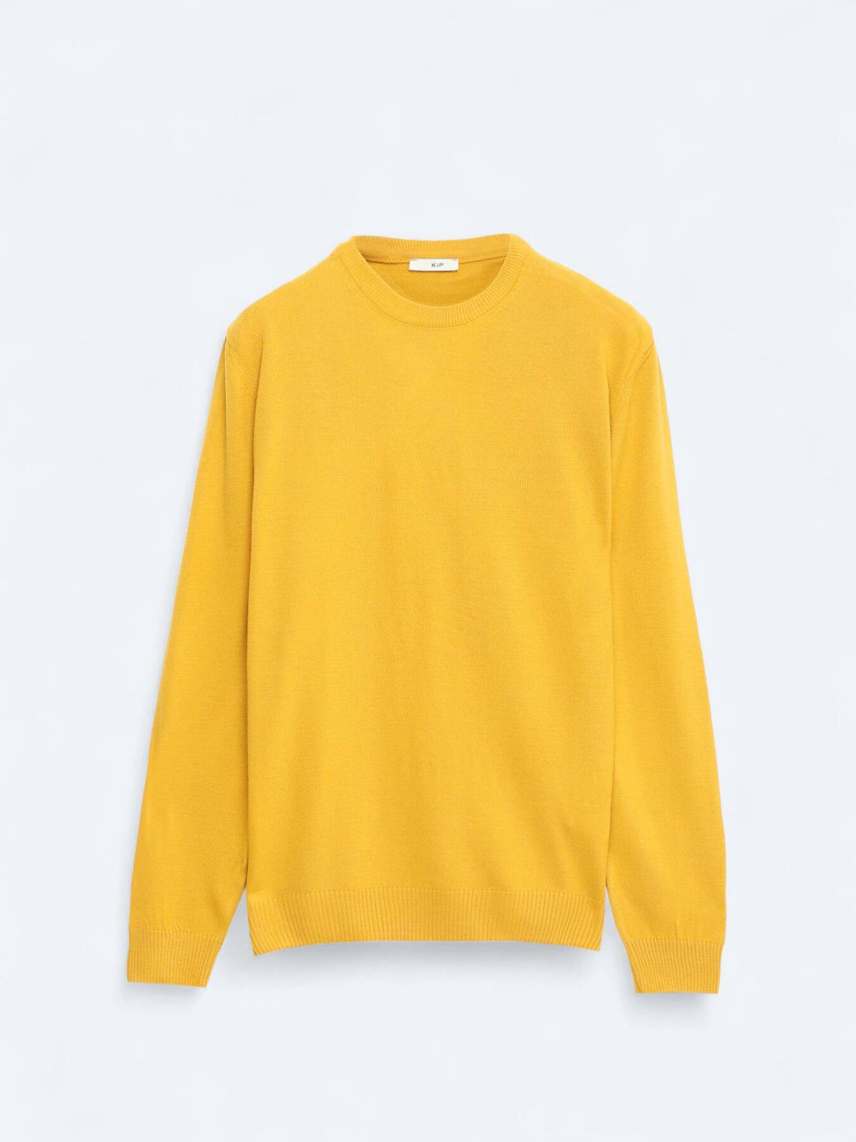Senfgelbes Strickpullover