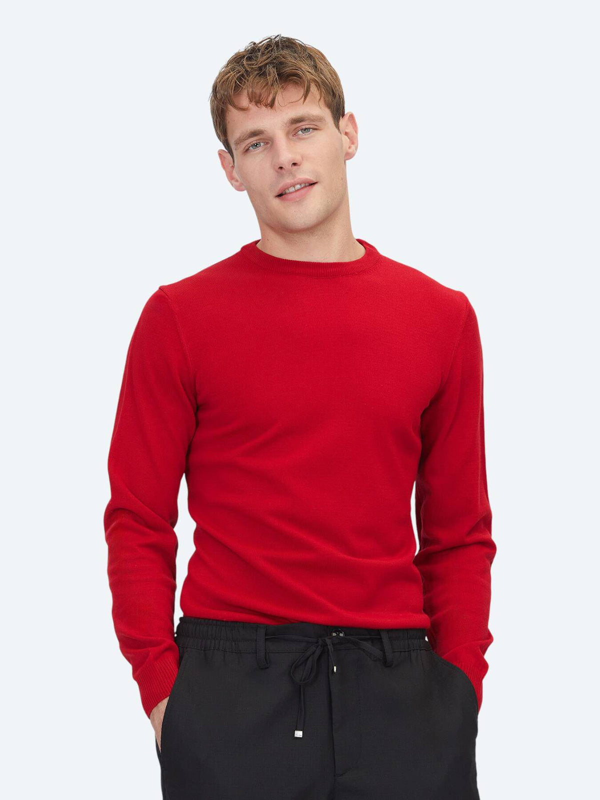 Rotes Strick-Sweatshirt