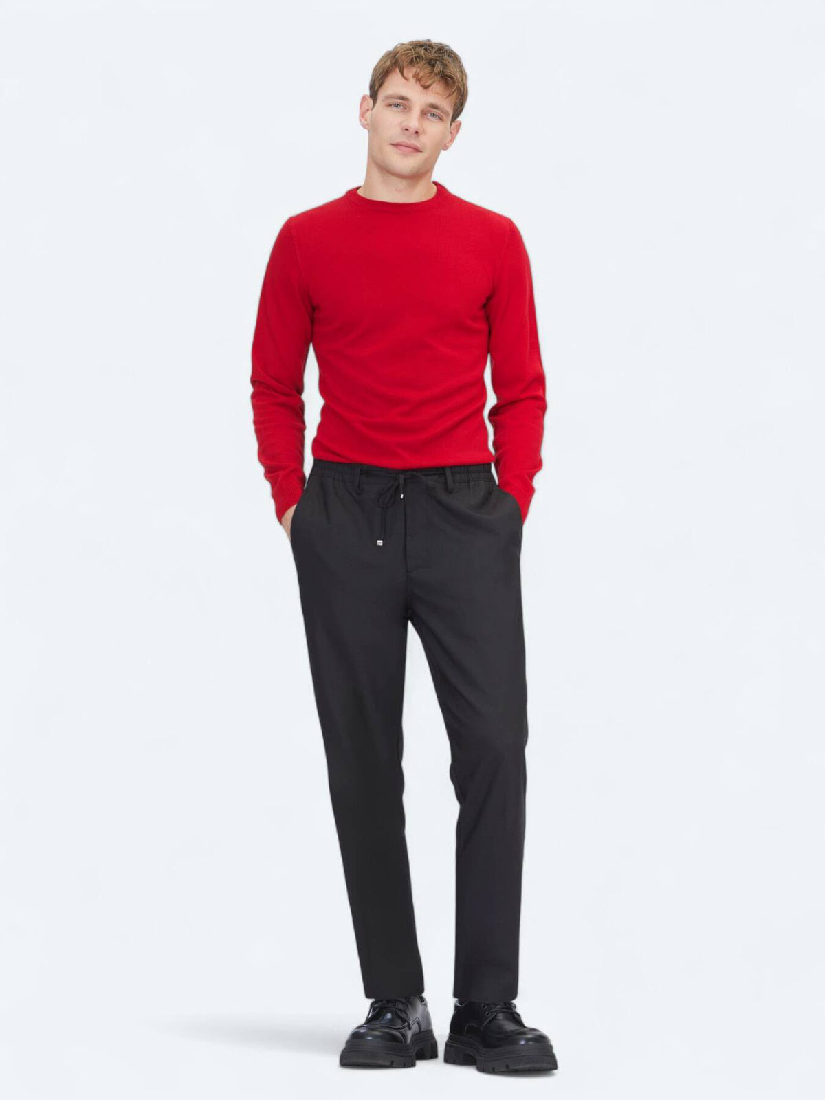 Rotes Strick-Sweatshirt