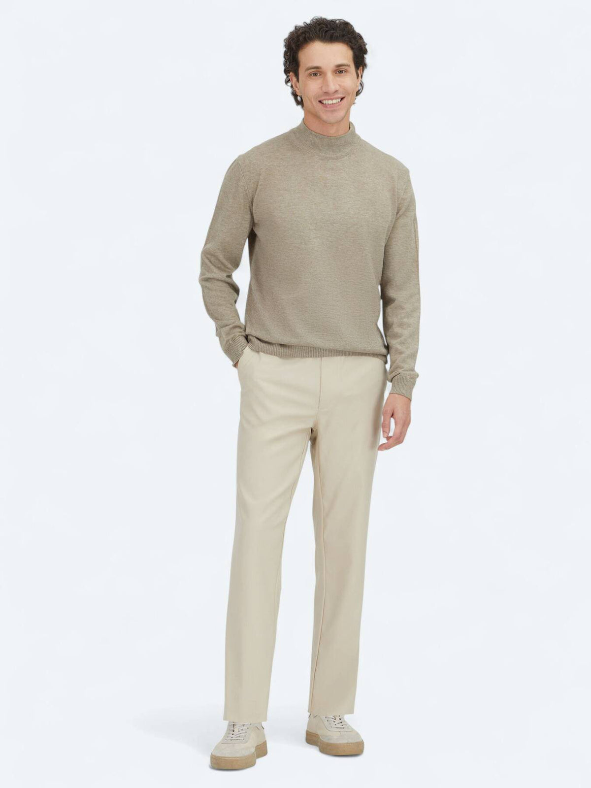 Beige Strickpullover