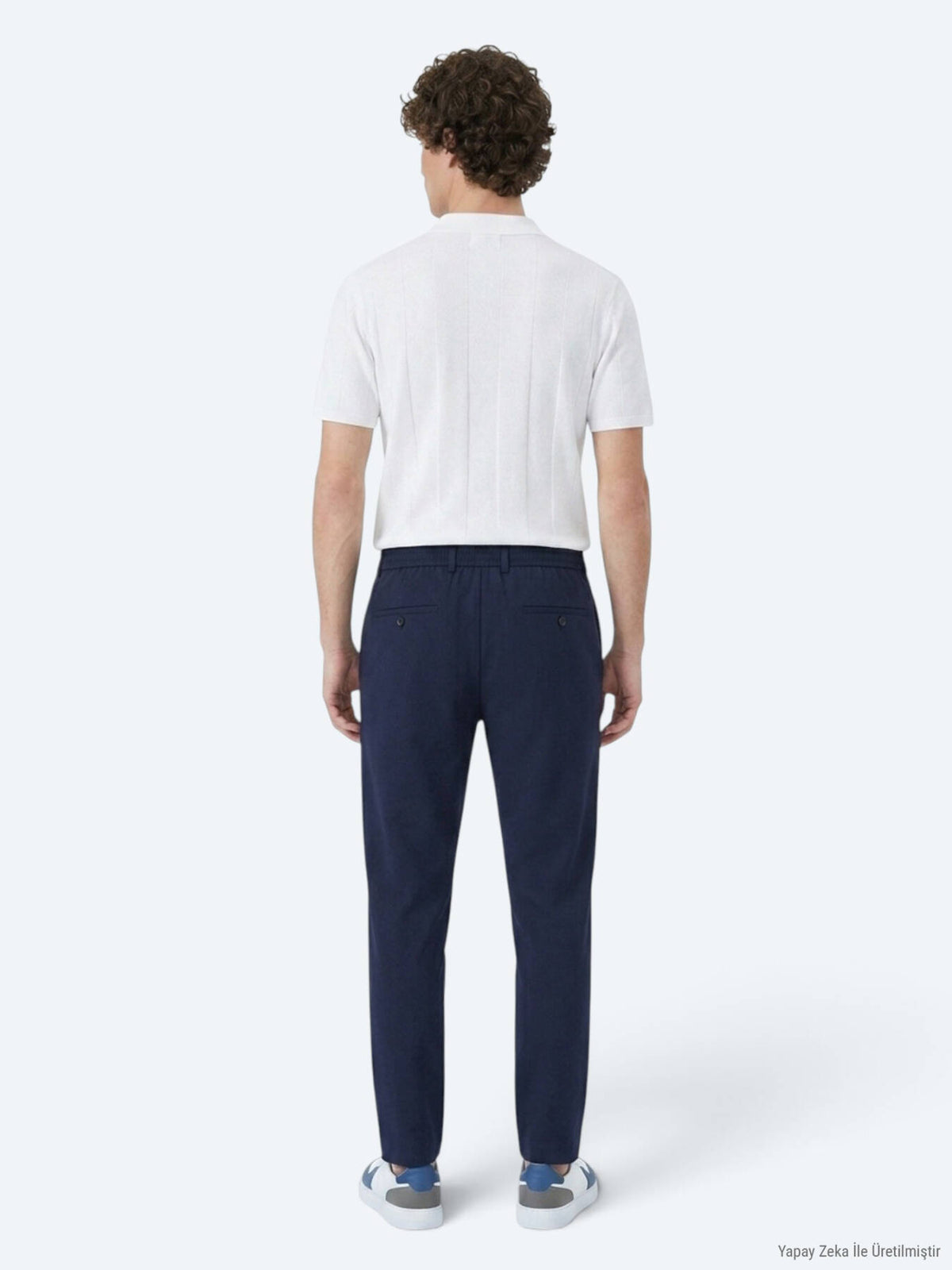 Marineblaue Jogginghose mit Webmuster