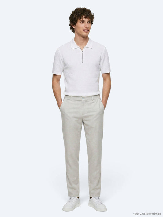 Grau Gewebte Jogginghose Casual Fit