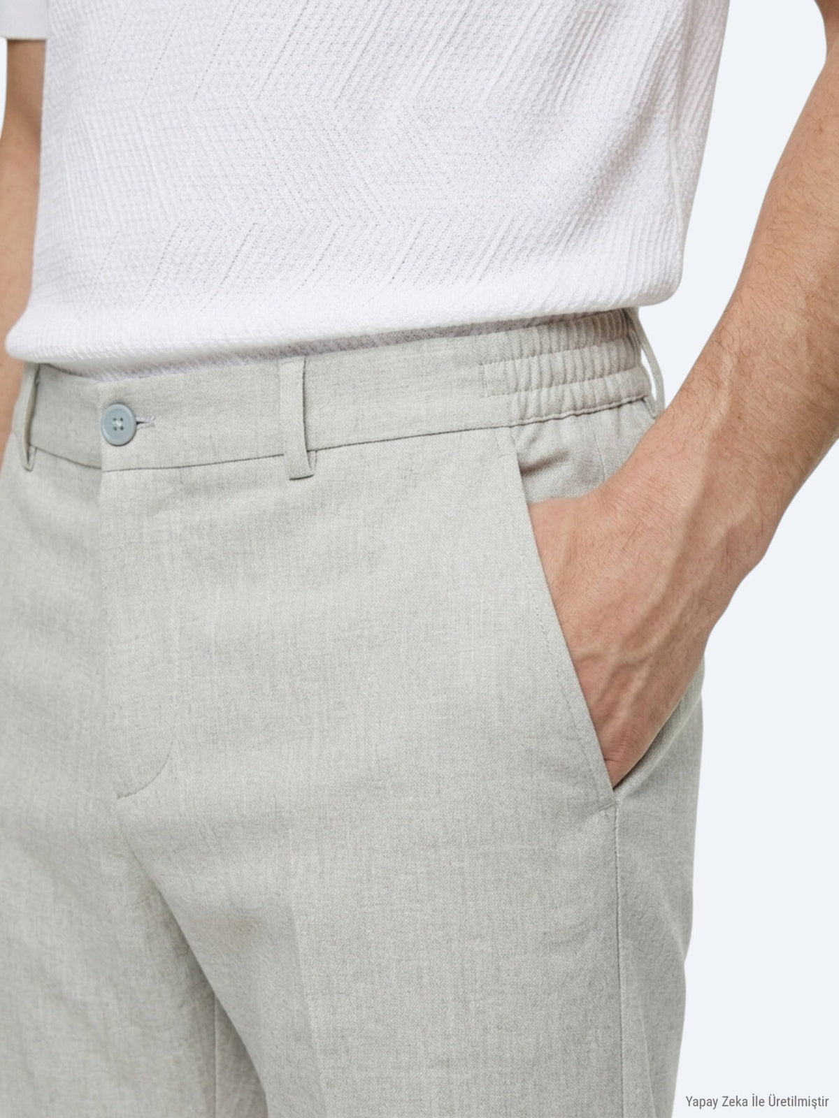 Grau Gewebte Jogginghose Casual Fit