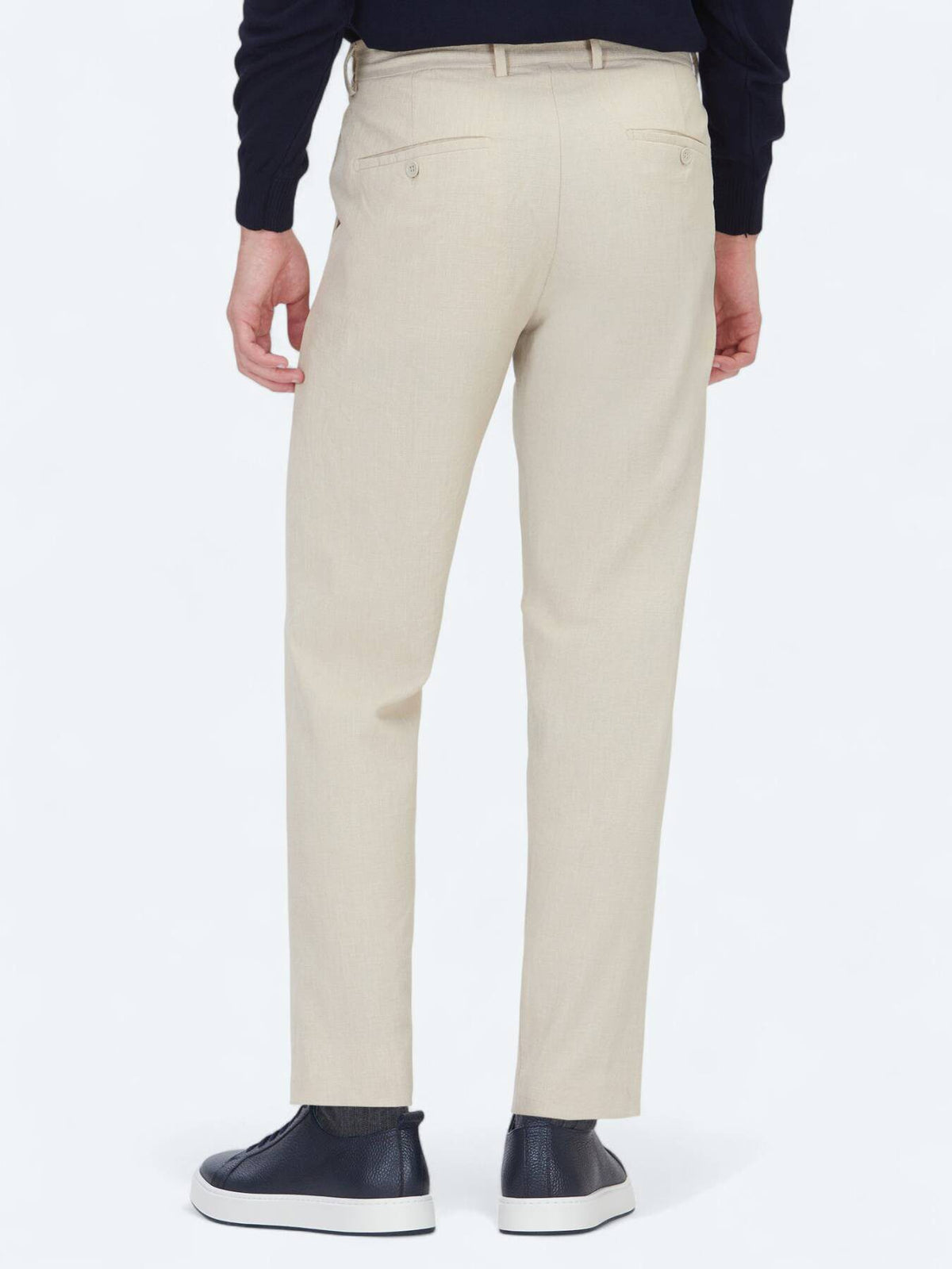 Beige Webstoff Jogginghose Casual Fit