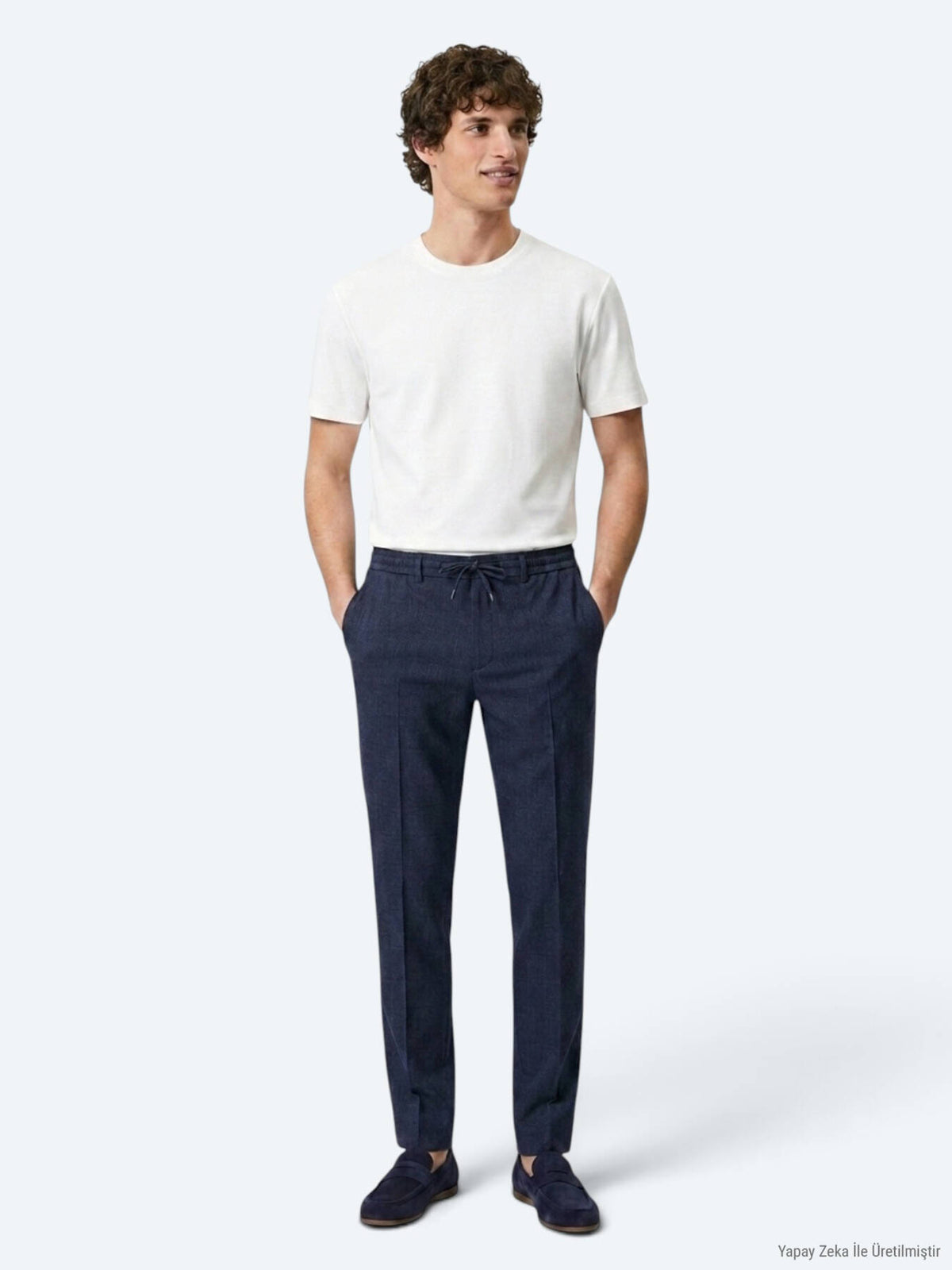 Navy Blaue Velours Jogginghose Casual