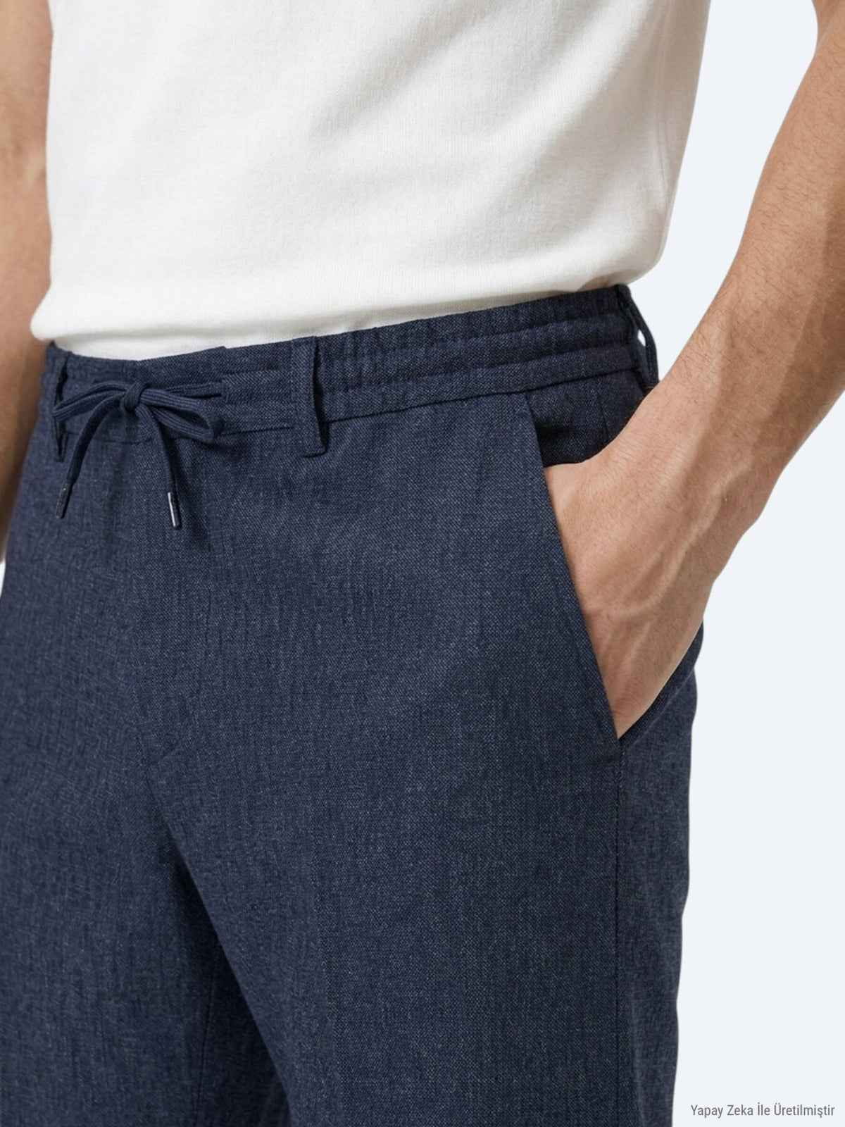 Navy Blaue Velours Jogginghose Casual