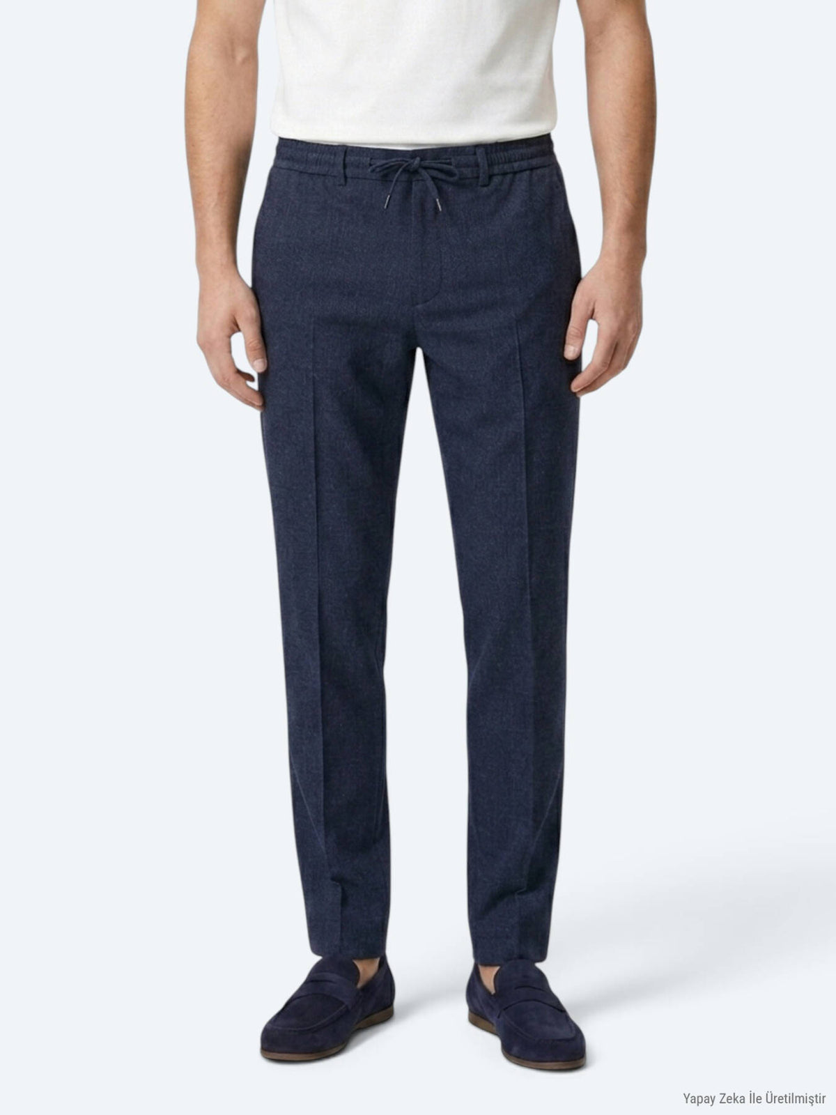 Navy Blaue Velours Jogginghose Casual