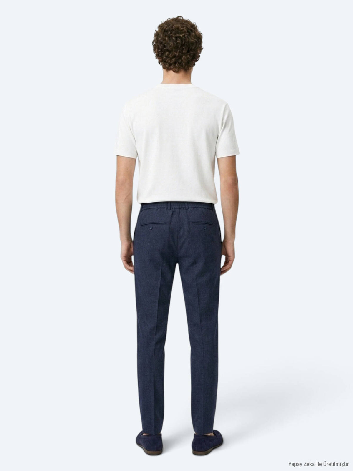 Navy Blaue Velours Jogginghose Casual