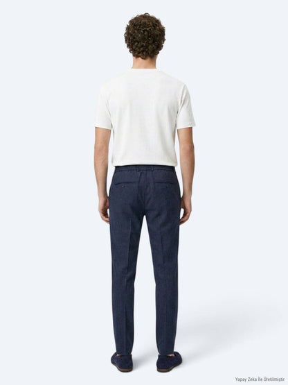 Navy Blaue Velours Jogginghose Casual