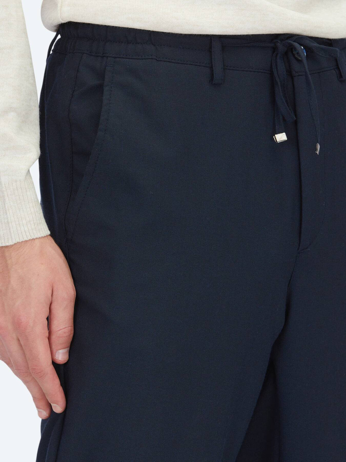 Marineblaue Jogginghose mit Webmuster