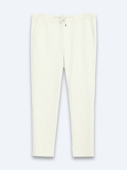 Hellbeige Jogginghose mit Webmuster