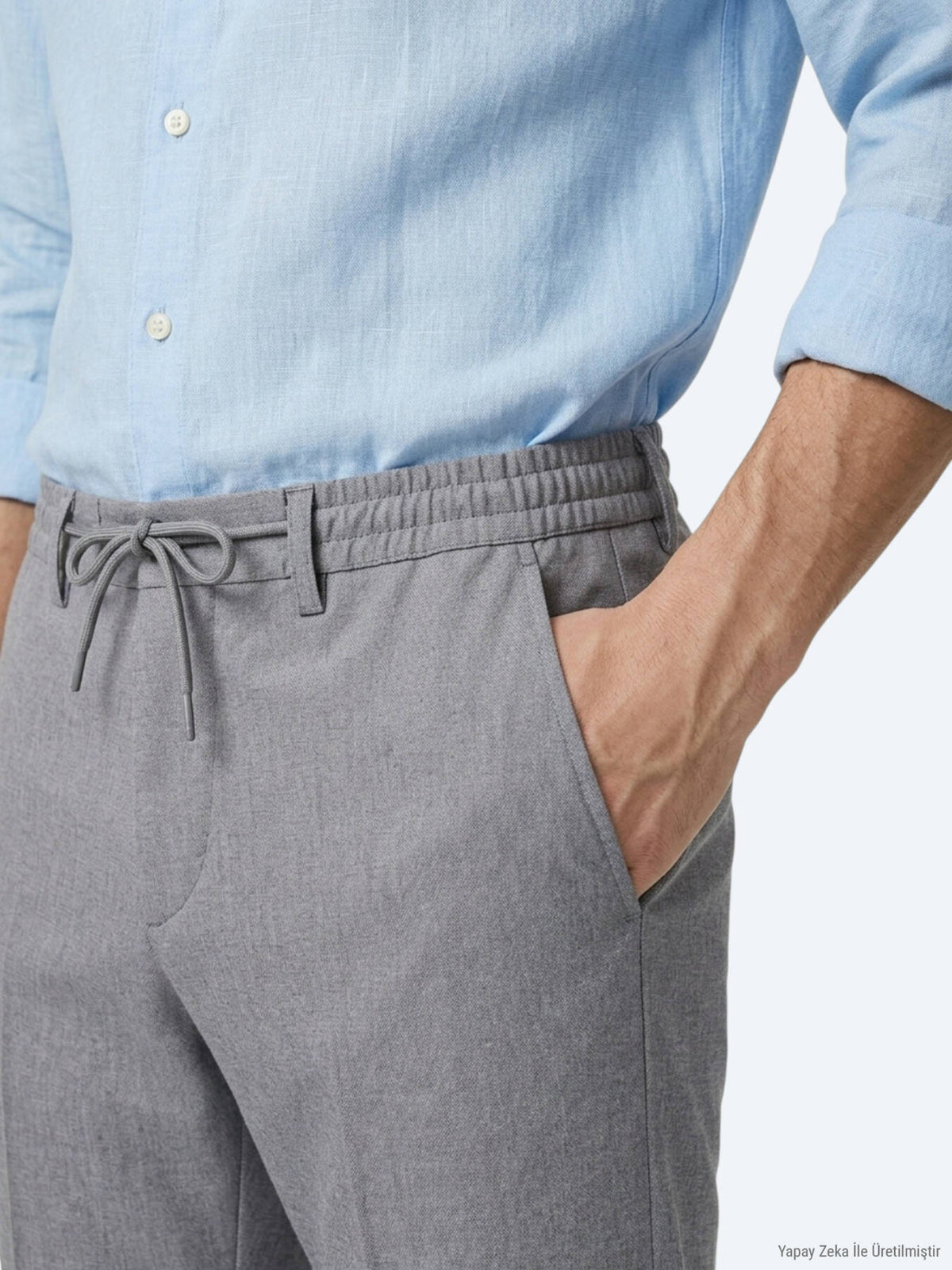 Graue Jogginghose mit Webmuster
